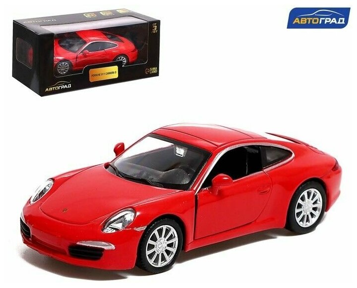 Машинка металлическая PORSCHE 911 CARRERA S, 1:32, инерция, цвет красный