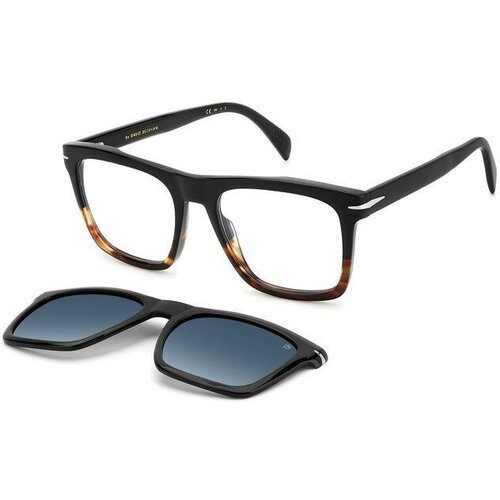 Солнцезащитные очки David Beckham, прямоугольные, оправа: пластик, для мужчин, черный