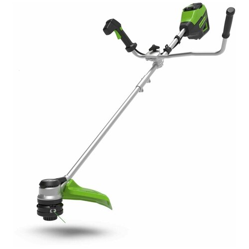 триммер электрический greenworks 2103207 60v 40cm gd60lt 40 см Триммер аккумуляторный Greenworks GD60BCB, 60V, 40 см, бесщеточный с велосипедной ручкой, без АКБ и ЗУ