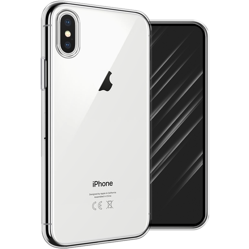 Силиконовый чехол на Apple iPhone X (10) / Айфон Икс (Десять), прозрачный силиконовый чехол нарисованные пальмовые листья на apple iphone x 10 айфон икс десять