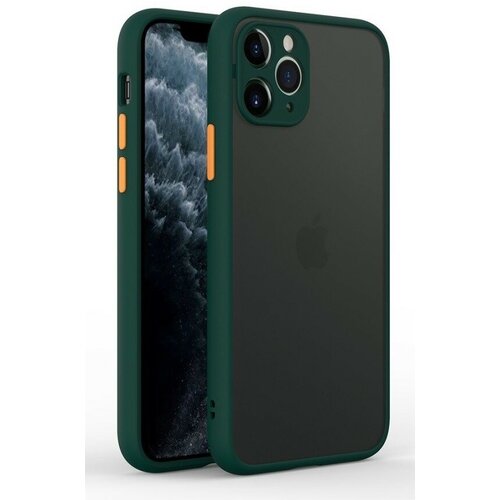 Накладка пластиковая матовая для Apple iPhone 13 Pro Max с силиконовой окантовкой зелёная накладка пластиковая для iphone 15 с силиконовой окантовкой черная