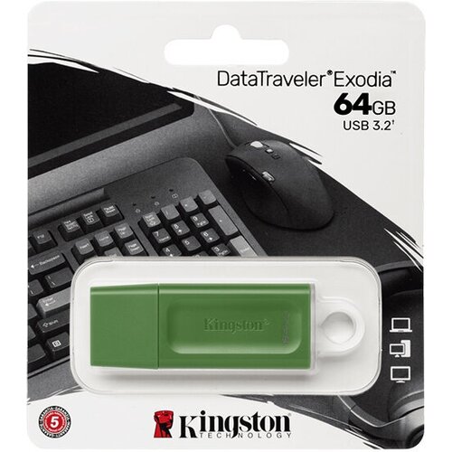 USB Flash Drive 64Gb - Kingston DataTraveler Exodia Green KC-U2G64-7GG usb flash drive 128gb kingston datatraveler exodia green kc u2g128 7gg