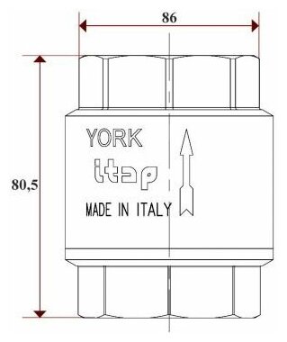 Клапан обратный пружинный YORK с пластиковым затвором ITAP 1" - фотография № 3