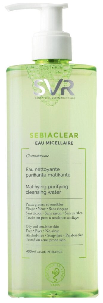 SVR мицеллярная вода Sebiaclear Eau Micellaire, 400 мл, 400 г