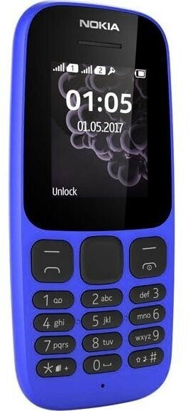 Мобильный телефон NOKIA 105 SS TA-1203, синий - фото №19