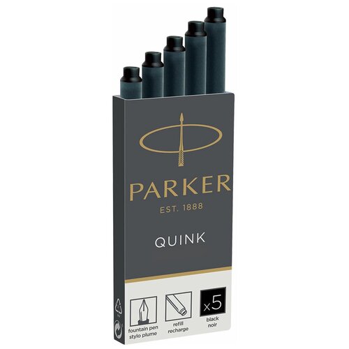 Картридж PARKER QUINK INK Z11 черный чернила для ручек перьевых (5ШТ)