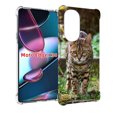 Чехол MyPads порода кошка бенгальская для Motorola Moto Edge X30 задняя-панель-накладка-бампер чехол mypads кошка чаузи для motorola moto x30 pro задняя панель накладка бампер