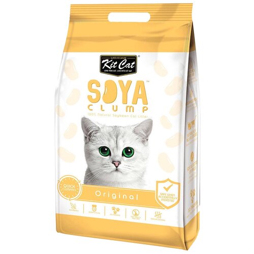 KIT CAT SOYA CLUMP ORIGINAL наполнитель соевый биоразлагаемый комкующийся для туалета кошек (14 л х 4 шт)