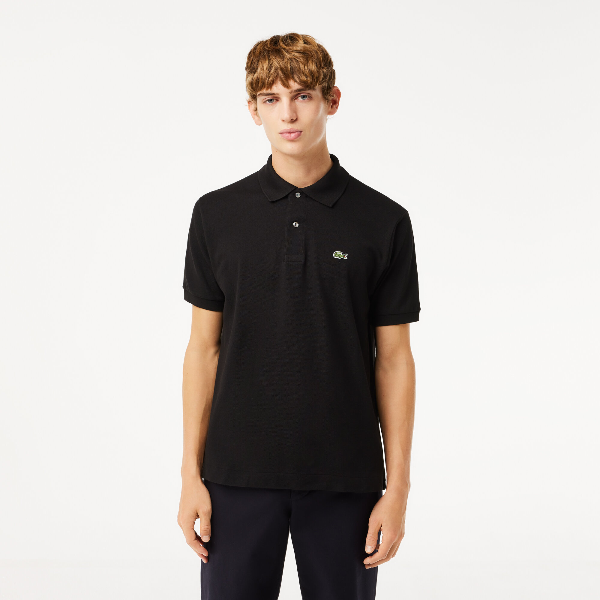 Мужское поло Lacoste L1212 Classic fit, L1212;L1212, черный, T3 (RU 48)
