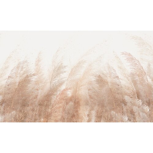 Моющиеся виниловые фотообои GrandPiK Трава на ветру фон сепия, 400х240 см