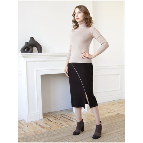 Юбка Studio T Ума трикотажная на резинке черный/размер 46