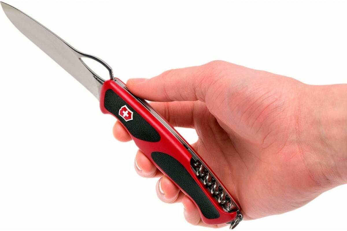 Нож перочинный Victorinox RangerGrip 63 (0.9523.MC) 130мм 5функций красный/черный карт.коробка - фото №18