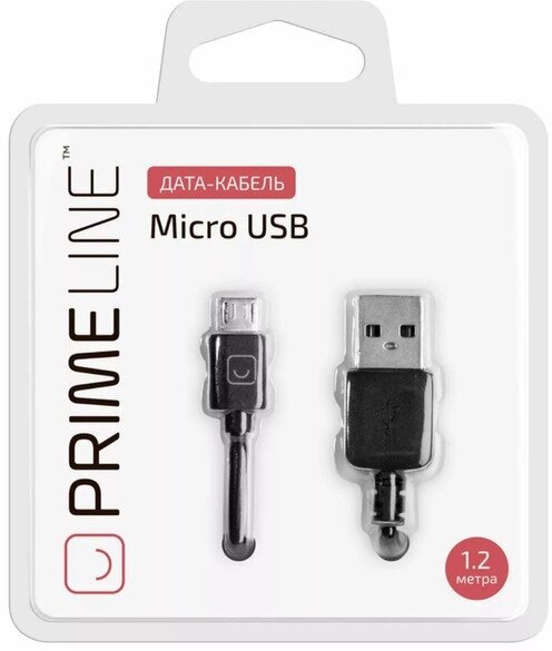 USB-кабель Prime Line для microUSB, 1,2м черный