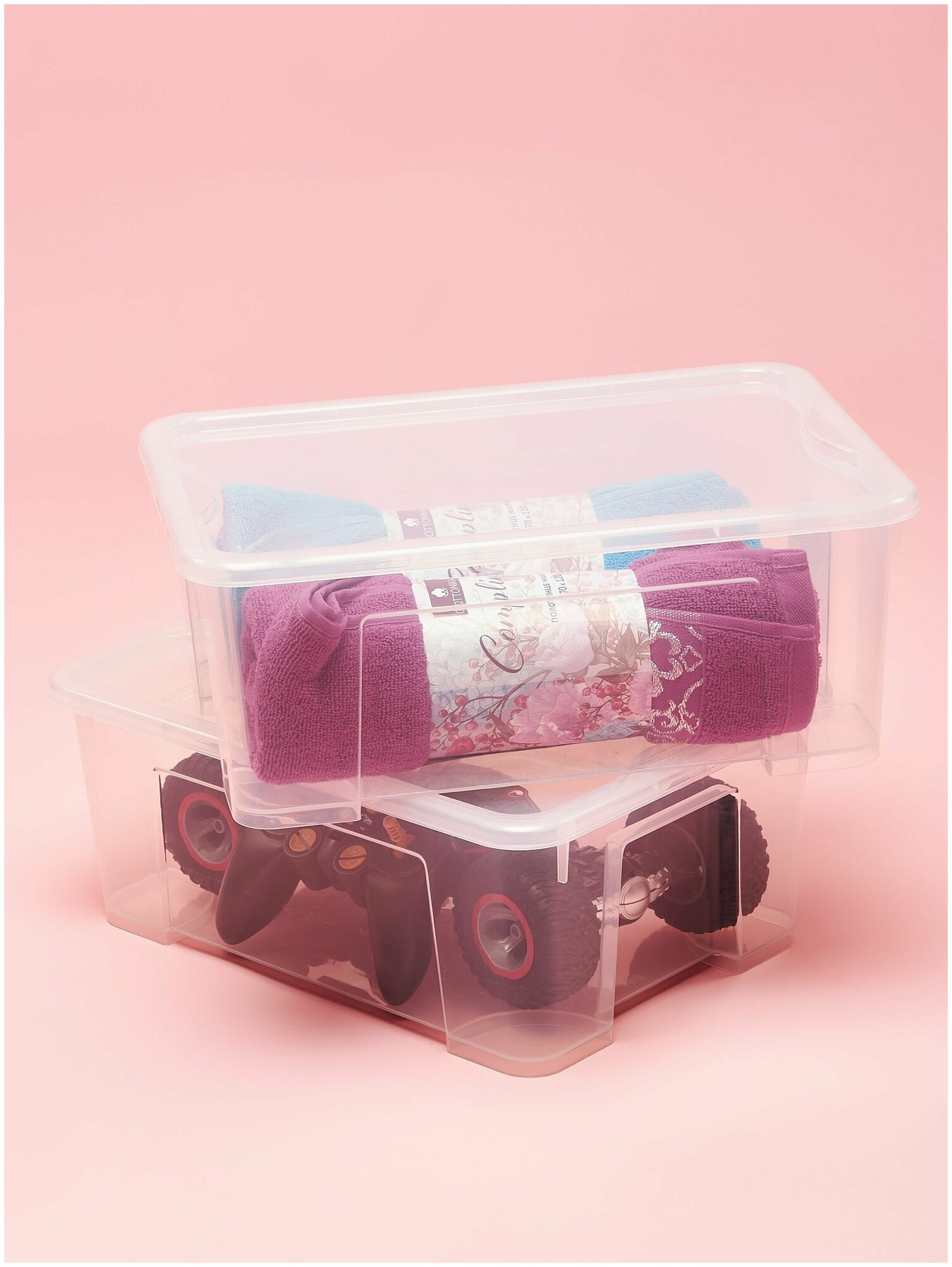 Контейнер для хранения вещей, игрушек, стирального порошка пластиковый. Ящик хозяйственный для хранения инструментов. Короб ( коробка) 22 литра 2 шт. - фотография № 12