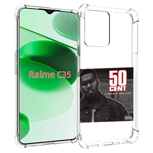 чехол mypads the eminem show для realme c35 narzo 50a prime задняя панель накладка бампер Чехол MyPads 50 Cent - Power Of The Dollar для Realme C35 / Narzo 50A Prime задняя-панель-накладка-бампер