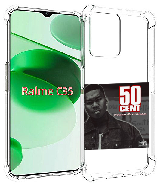 Чехол MyPads 50 Cent - Power Of The Dollar для Realme C35 / Narzo 50A Prime задняя-панель-накладка-бампер