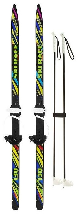 Лыжи подростковые Цикл "Ski Race" 130/100 см, универсальное крепление, с палками (332461-00)