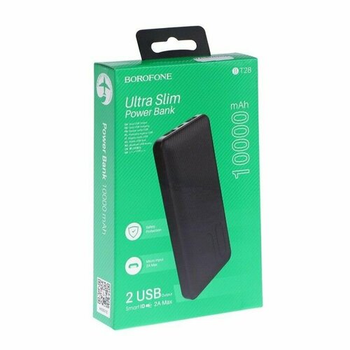 Внешний аккумулятор 10000 мАч 2хUSB 2 А чёрный 321300₽