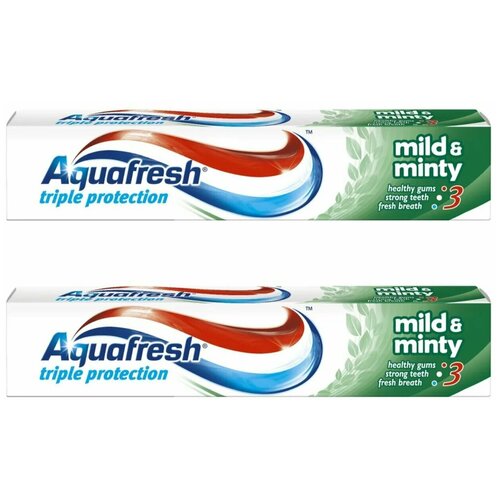 Aquafresh Зубная паста Total Care 3 мягко-мятная 50 мл, 2 шт aquafresh зубная паста total care 3 мягко мятная 100 ml 3 шт