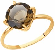 Кольцо Diamant online, золото, 585 проба, раухтопаз