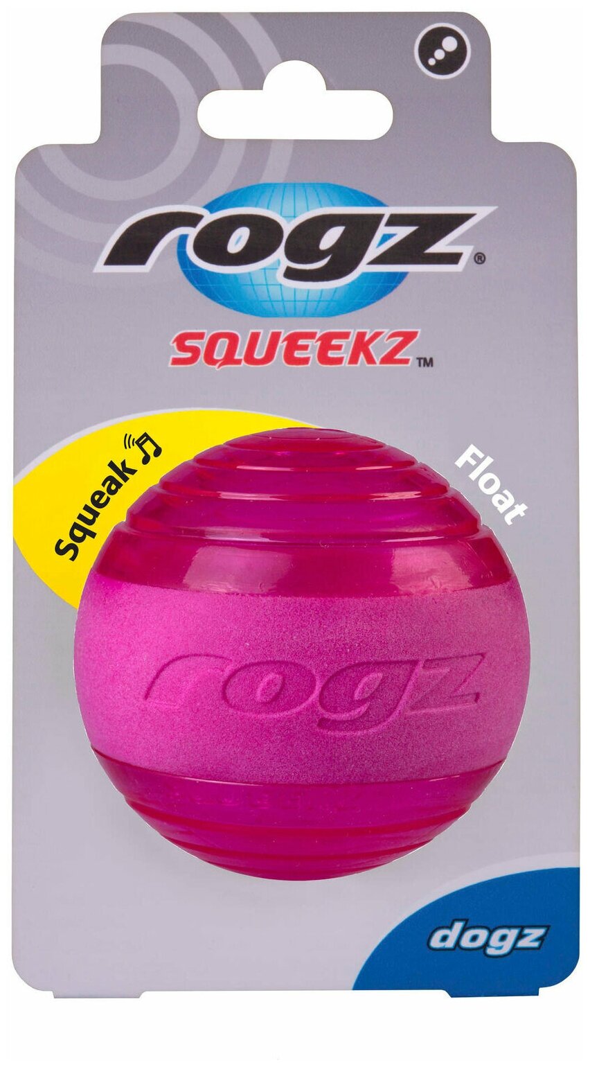 Мяч с пищалкой Squeekz, розовый | Squeekz ball - фотография № 4