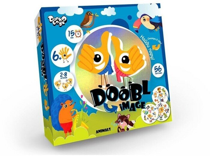 Danko Toys Детская настольная игра «Двойная картинка», серия Doobl Image, круглые карты