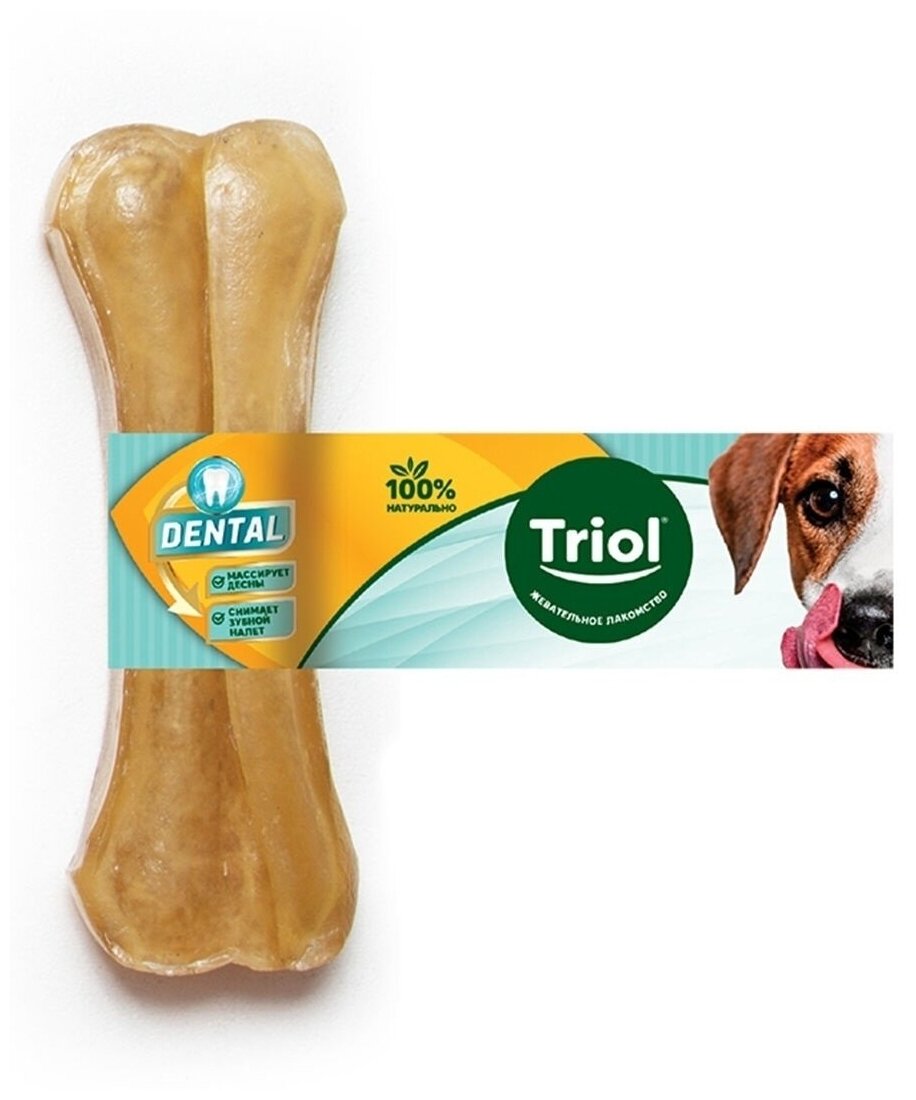 Лакомство для собак Triol косточка жевательная DENTAL 10см 60г 2шт