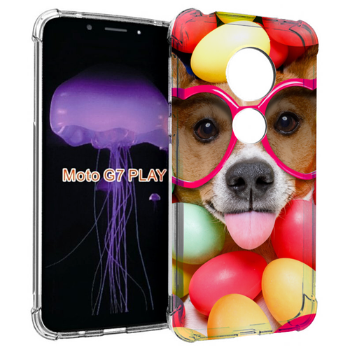 Чехол MyPads Собака-в-яйцах для Motorola Moto G7 Play задняя-панель-накладка-бампер
