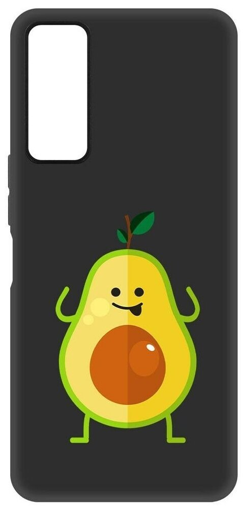 фото Чехол-накладка Krutoff Soft Case Авокадо Веселый для TCL 30 черный