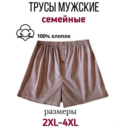 Трусы мужские семейные хлопок мелкая клетка