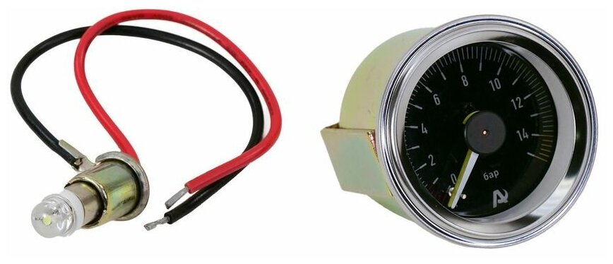 Манометры Манометр ARIDE 53 мм, 2х15 бар (220 PSI), 2, черный, Арайд, М 53 2 15
