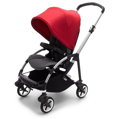 Прогулочная коляска Bugaboo Bee6 Complete, (Alu/Grey/Red), цвет шасси: серебристый