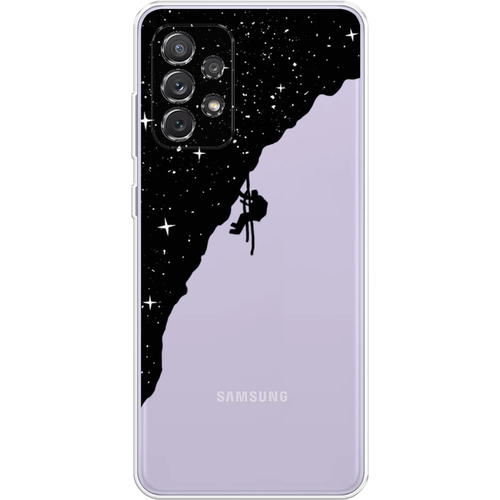 Силиконовый чехол на Samsung Galaxy A73 / Самсунг Галакси А73 Скалолаз в космосе, прозрачный