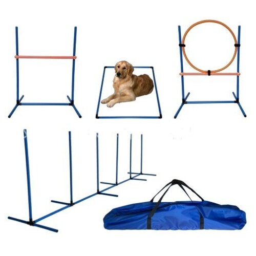 Набор для аджилити для собак в помещении, Bentfores (барьер, барьер-шина, вертикальные стойки, квадрат, 34538)