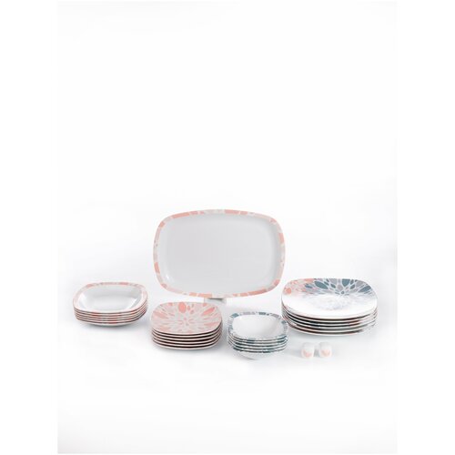Сервиз столовый. Zarin Iran Porcelain Industries Co. Quattro, Selena Pink столовый набор 27 предметов.