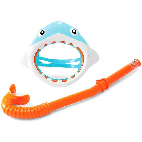 Набор для плавания Акула оранжево-голубой (маска + трубка) 3-8 лет Intex 55944