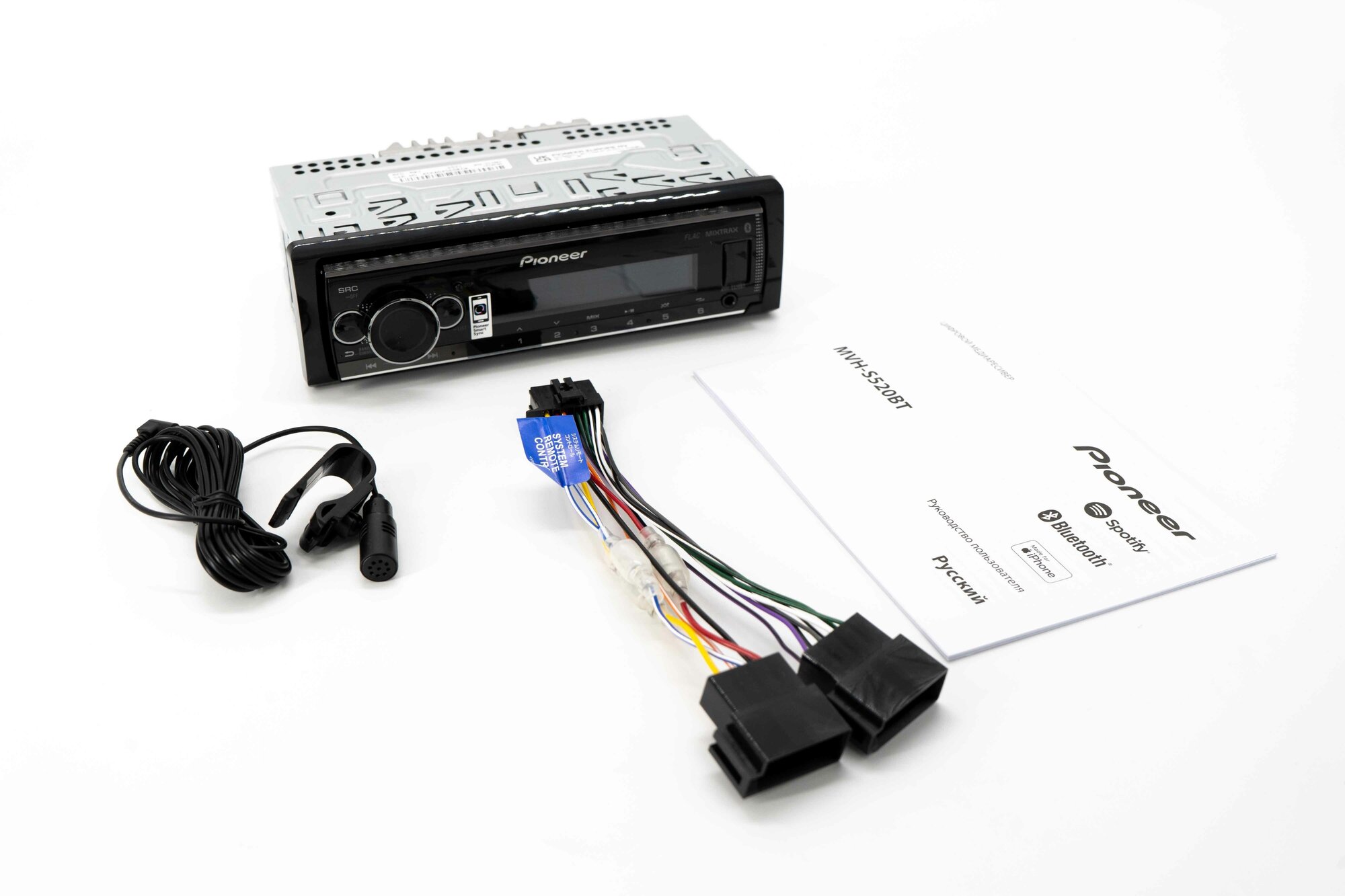 Автомагнитола Pioneer MVH-S520BT 1DIN 4x50Вт