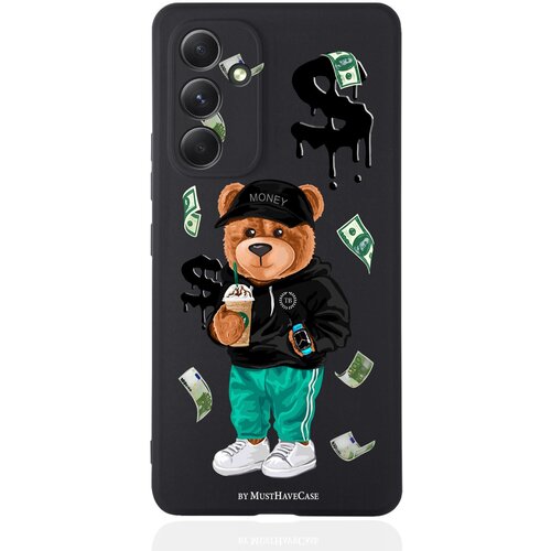 Черный силиконовый чехол MustHaveCase для Samsung Galaxy A54 Tony Bear/ Мишка Тони
