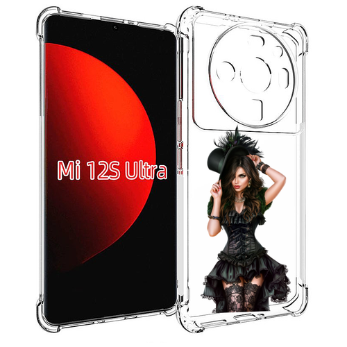 Чехол MyPads стройная-девушка-в-черном-платье для Xiaomi 12S Ultra задняя-панель-накладка-бампер чехол mypads брюнетка в красном платье для xiaomi 12s ultra задняя панель накладка бампер