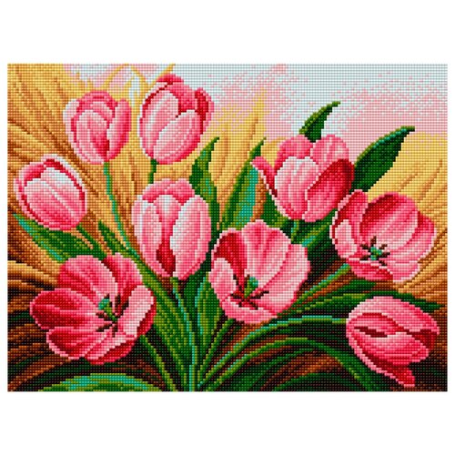 Вышиваем бисером Набор алмазной вышивки Тюльпаны (V-25) 40x30 см