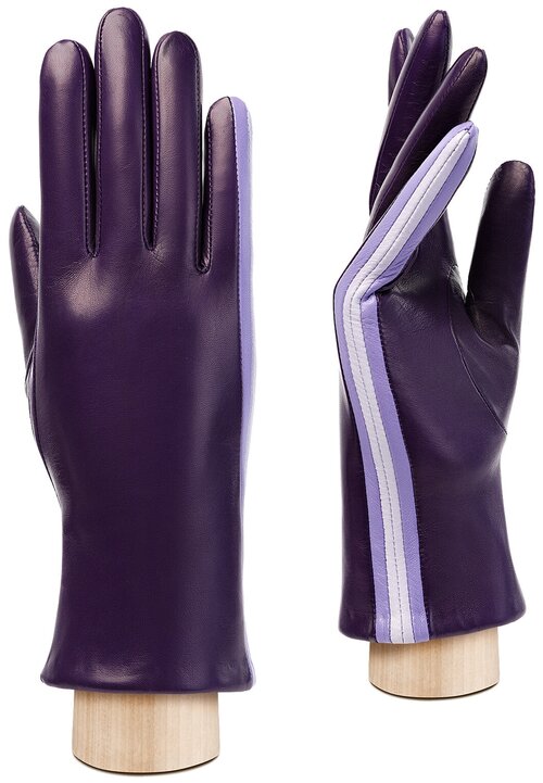 Перчатки ELEGANZZA зимние, натуральная кожа, подкладка, размер 6.5(XS), фиолетовый