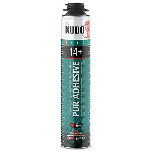 Монтажный полиуретановый Клей-Пена KUDO PUR ADHESIVE PROFF 14+ для теплоизоляции, 1 шт клей пена монтажный и стыковочный профессиональный pur decor x10 650мл kudo kupp06b10hc