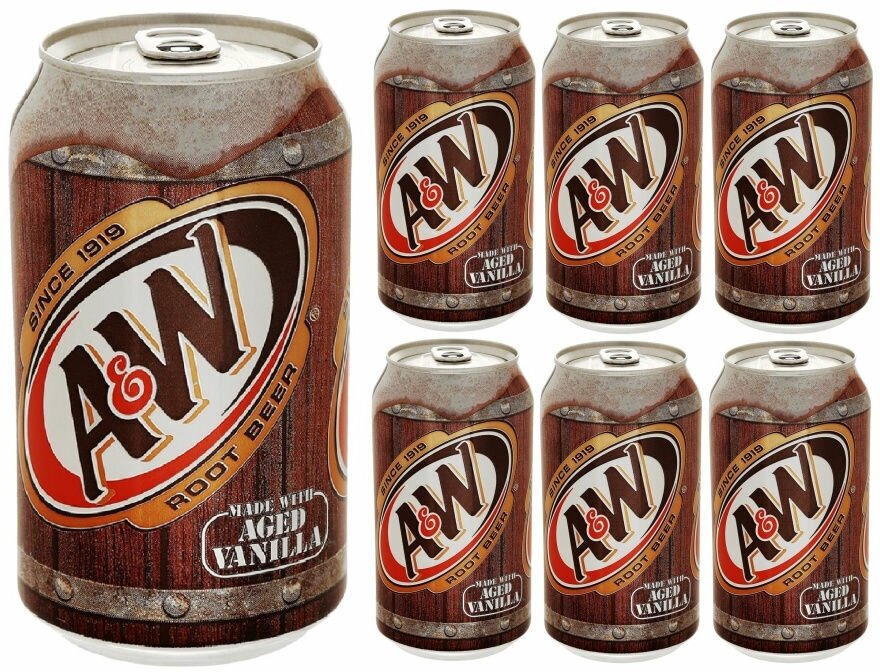 Газировка в банке A&W Root Beer набор 6 шт