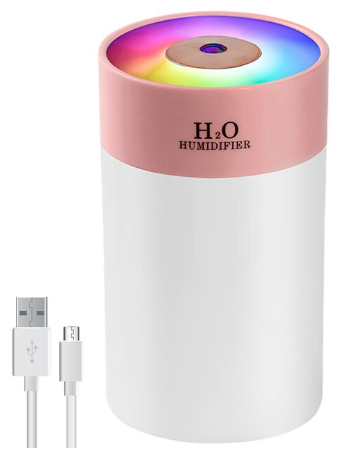 Парогенератор / аромадиффузор-ночник Humidifier H2O H-5 / Увлажниетль воздуха, розовый - фотография № 1