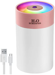 Парогенератор / аромадиффузор-ночник Humidifier H2O H-5 / Увлажниетль воздуха, розовый