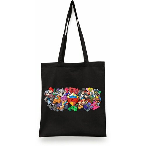 фото Сумка-шоппер унисекс каждому своё "бравл старс/brawl stars" черная