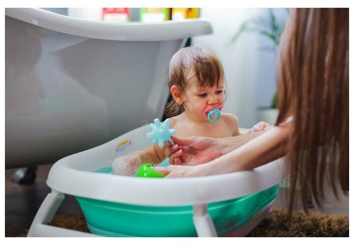 Ванночка детская складная, цвет бирюзовый