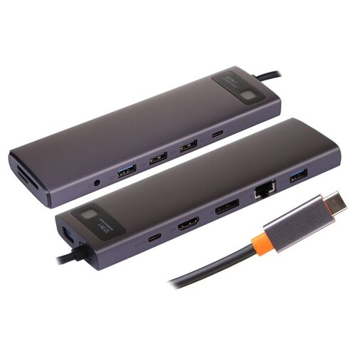 Baseus Metal Gleam Series 12-in-1 Multifunctional Type-C HUB Docking Station Gray WKWG020213 1357900₽