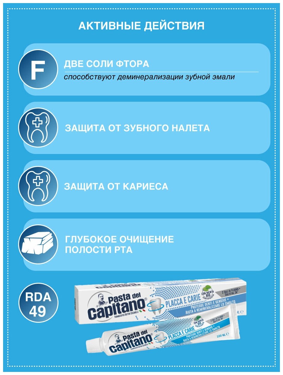 Зубная паста Pasta del Capitano Plaque & Cavities, 100 мл - фото №7