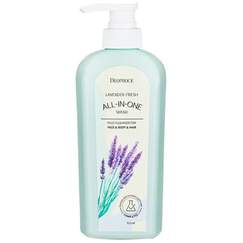 Очищающий гель для лица и тела охлаждающий Deoproce Lavender Fresh All In One Wash, 510 мл